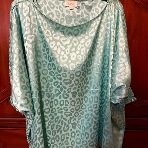 Green Leopard Print Women's Top